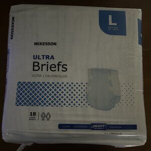 McKesson Ultra Adult Unisex Briefs Size Large L Pack of 18
